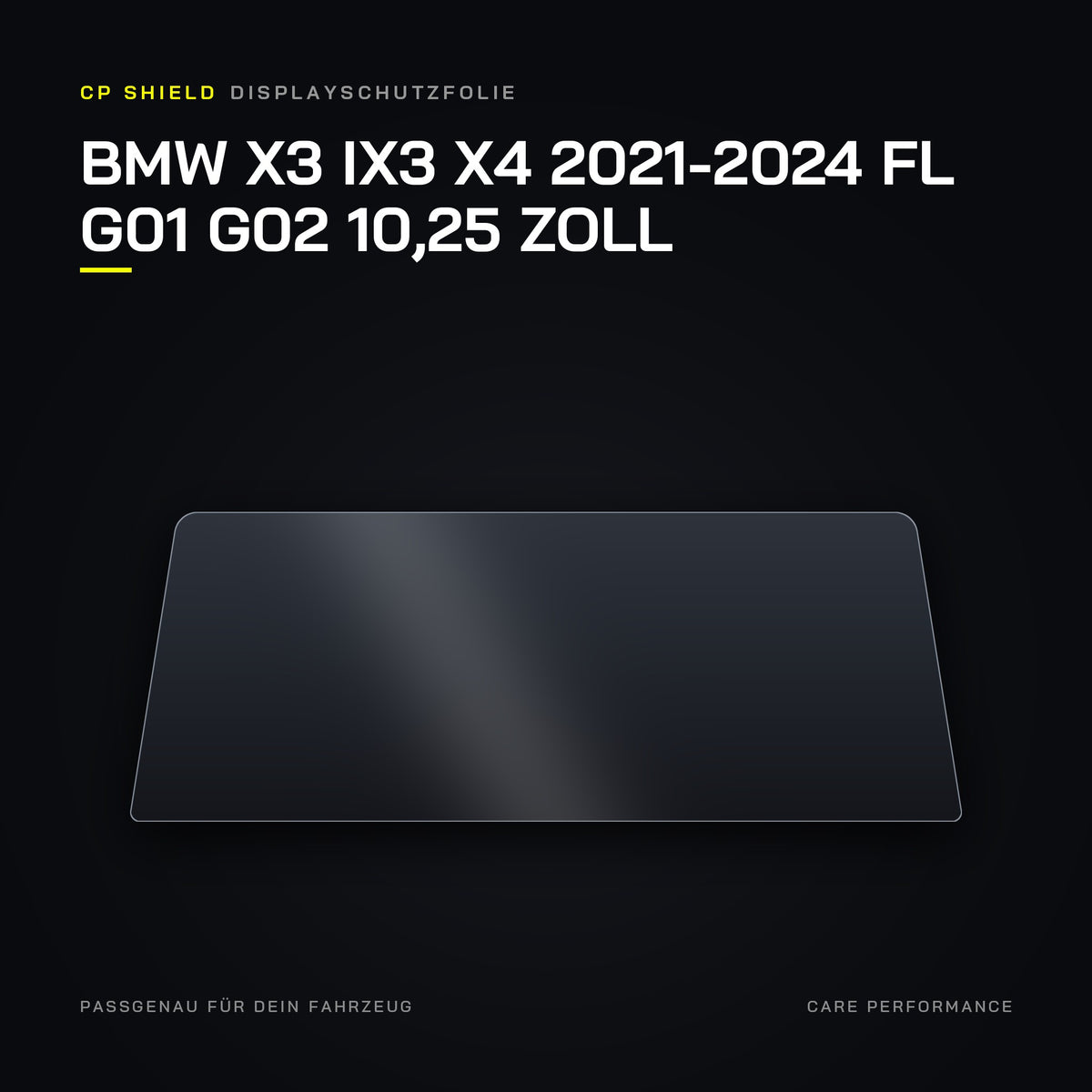 CP Shield Displayschutzfolie BMW X3 iX3 X4 2021-2024 FL G01 G02 10,25 Zoll