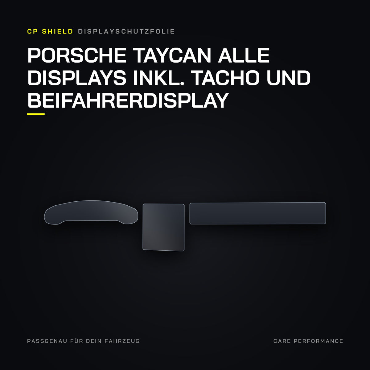 CP Shield Displayschutzfolie Porsche Taycan alle Displays inkl. Tacho und Beifahrerdisplay