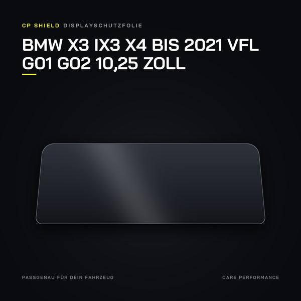 Displayschutzfolie BMW X3 iX3 X4 bis 2021 VFL G01 G02 10,25 Zoll