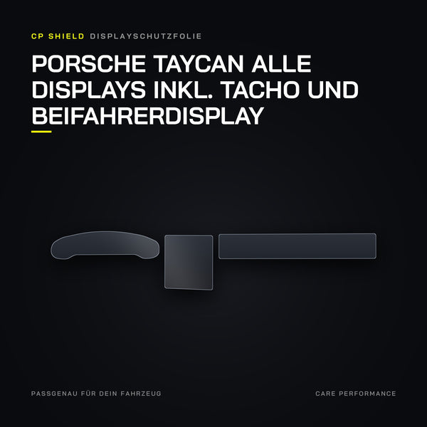 Displayschutzfolie Porsche Taycan alle Displays inkl. Tacho und Beifahrerdisplay