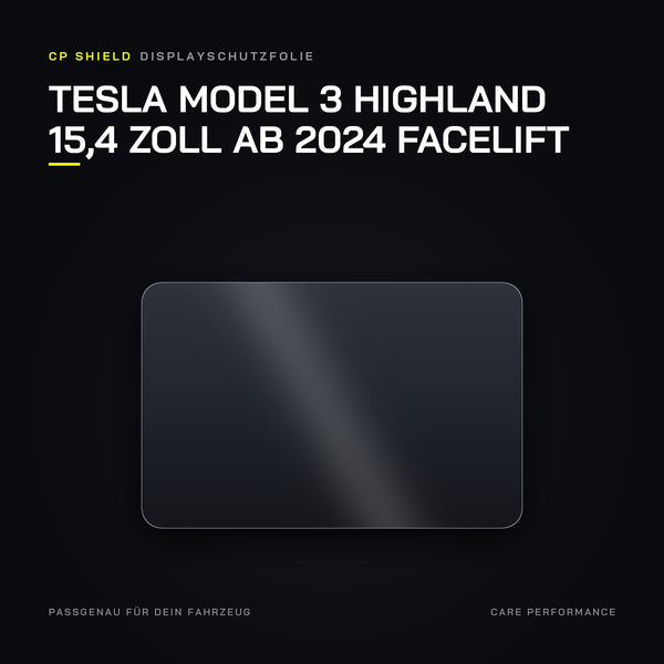 Displayschutzfolie Tesla Model 3 Highland 15,4 Zoll ab 2024 Facelift