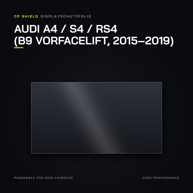 Displayschutzfolie Audi A4 / S4 / RS4 (B9 Vorfacelift, 2015–2019)