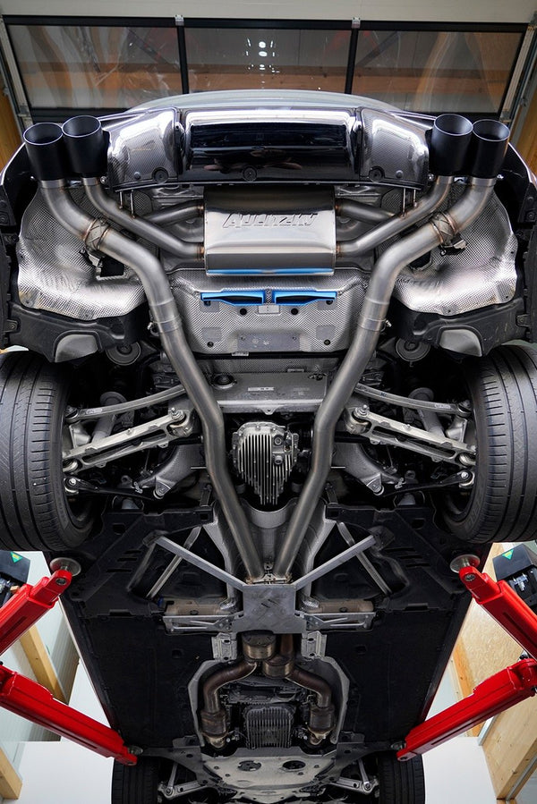 Aulitzky Exhaust ECE Abgasanlage ab Kat/OPF mit Klappensteuerung – BMW M8 inkl. Competition (F92) S63 und Gran Coupe (F93)