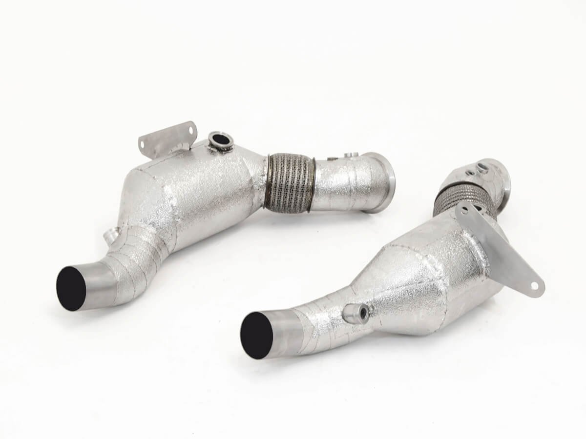 Aulitzky Exhaust Downpipe mit 2x -Sport-Kats – Ferrari F8 Tributo/Spider 721PS